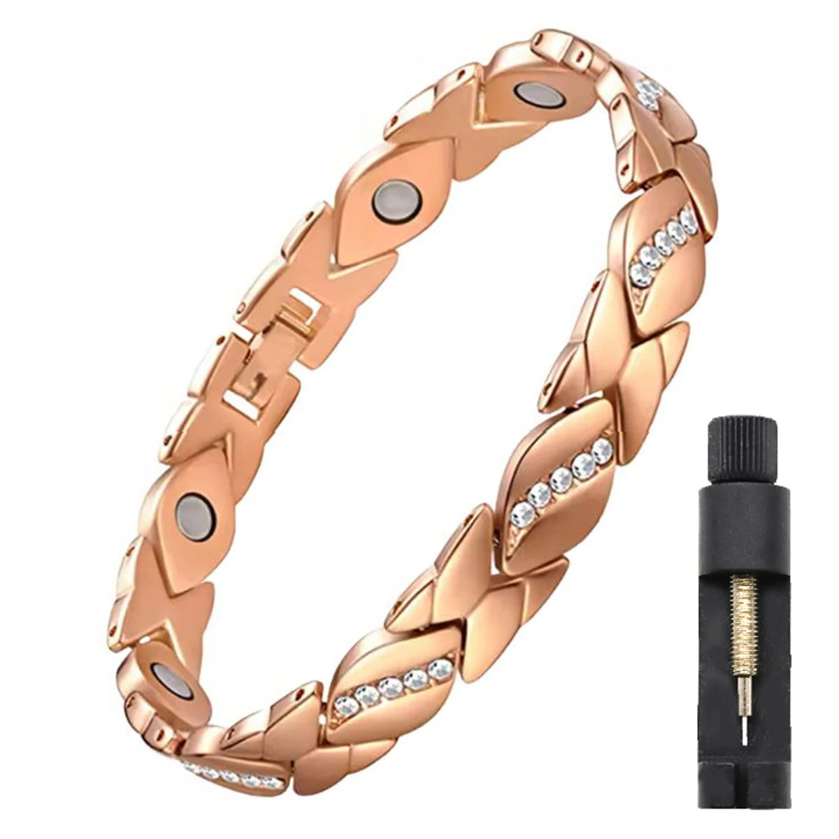 Lucky Grass Purple  Copper Magnetic Bracelet, Ladies' Bracelet; Copper Bracelet; Titanium Steel Jewelry Gift