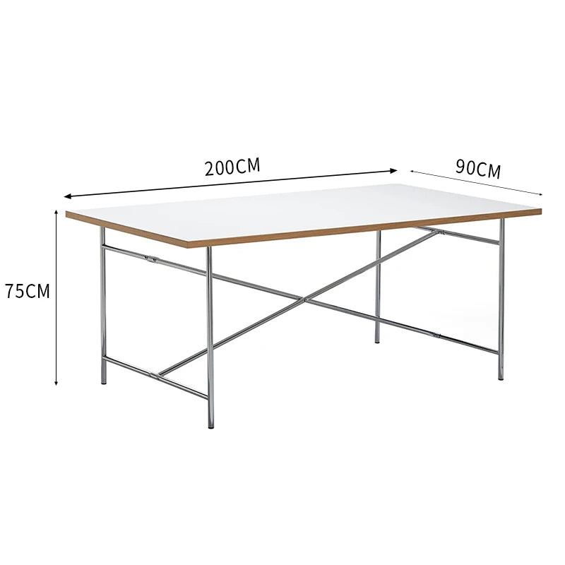 Stainless steel rectangular board wood conference table medieval desktop desk writing desk living room dining table