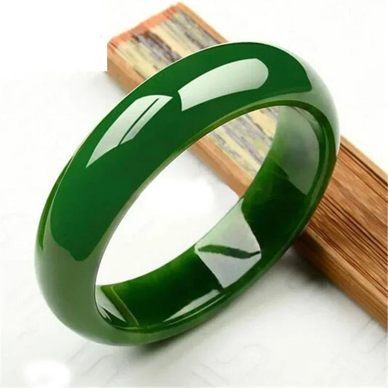 Genuine Hetian Jade Bracelet Spinach Green Jadeite Ladies Mom Charm Quality Luxury Bracelet Jewelry Holiday Birthday Gift