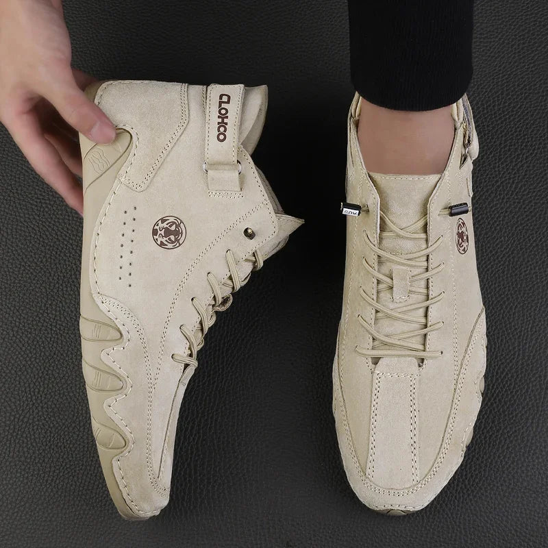 Men's Genuine Leather Shoes Ankle Boots 2024 Men Sneakers Outdoor Light Lace-Up Casual Shoes Fashion Loafers Winter Warm Boots
