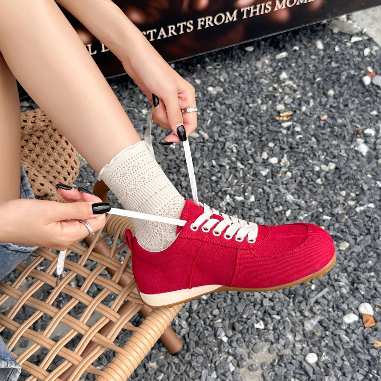 German Training Shoes Women's 2026 Summer Lace Up Forrest Gump Shoes Women's Split Toe Breathable Sports Shoes