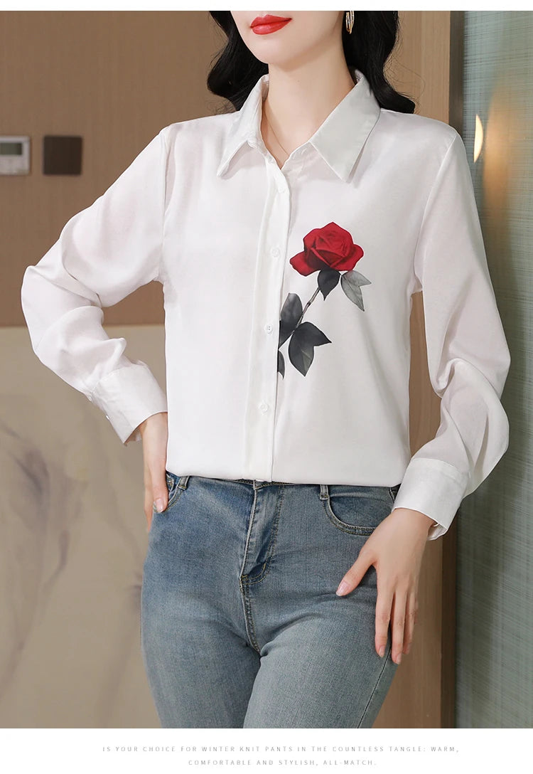 New Spring Women Blouse office ladies shirts Fashion printed tops blusa mujer