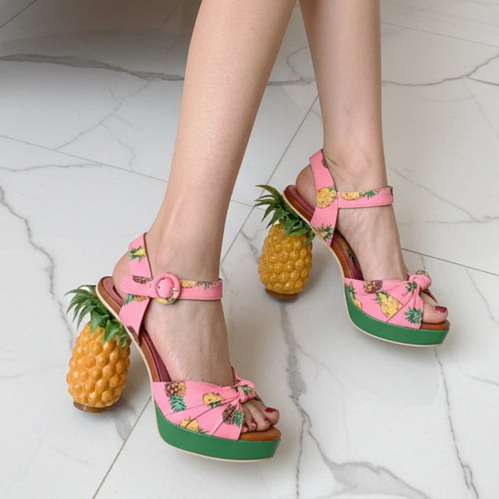 Super Chic High Pineapple Heel Sandals Women Peep Party Shoes