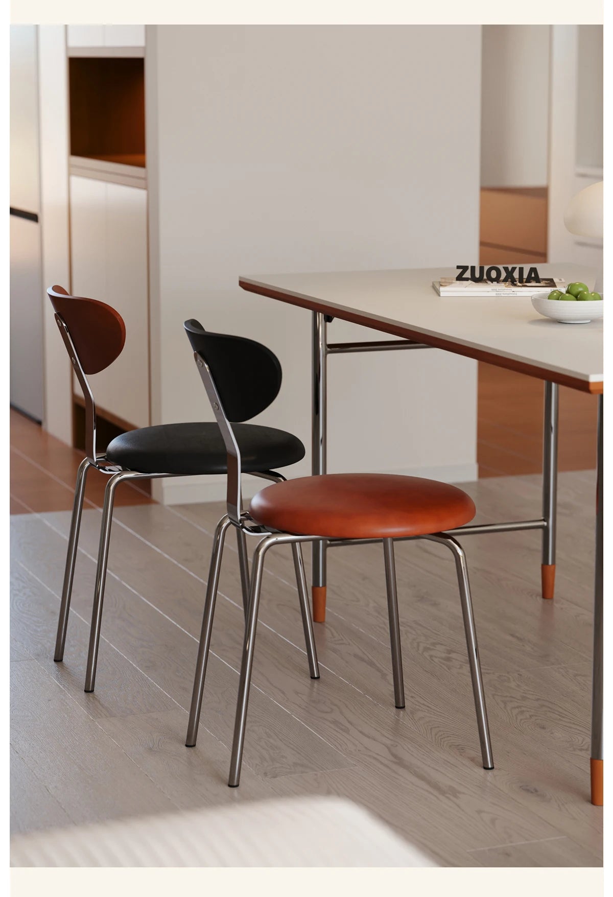 Mid-Century Solid Wood Chair Ergonomic Backrest Dining Desk Living Room Chair for Small Spaces Minimalist Home Furniture