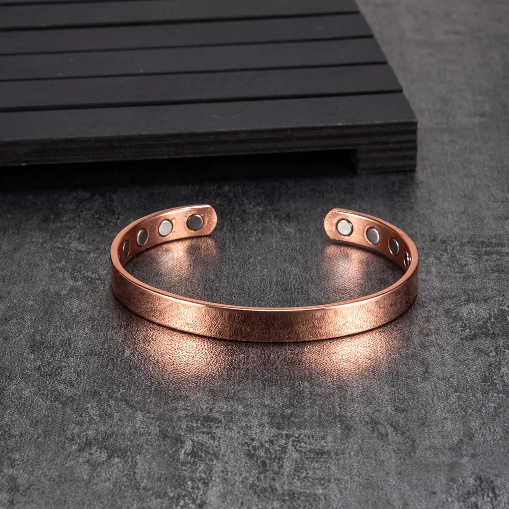 Pure Copper Bracelets for Women Arthritis Pain Relief Adjustable Magnetic Bangles Benefits Healing Energy Minimalist Jewelry