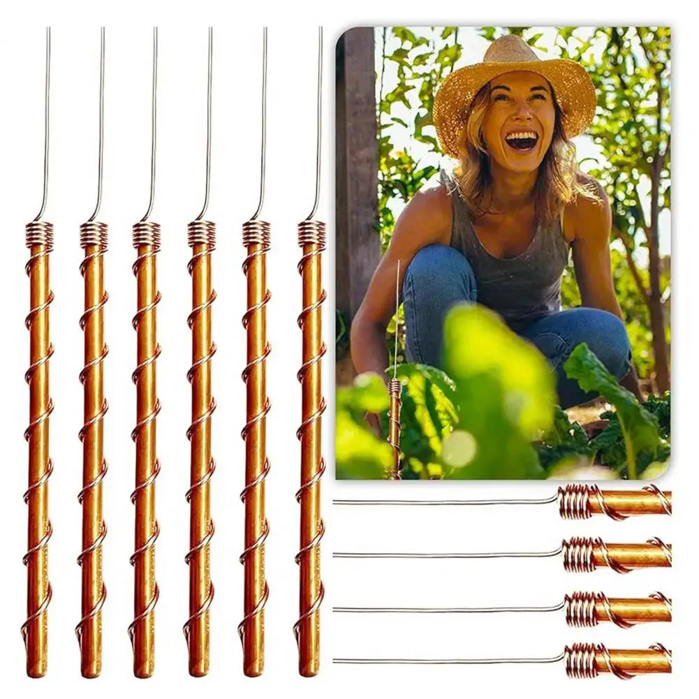 3/6 Pcs Copper Wire Coil For Gardening Electroculture Copper Antennas Stakes Spiral Copper Coil Stakes For Indoor Outdoor Plants