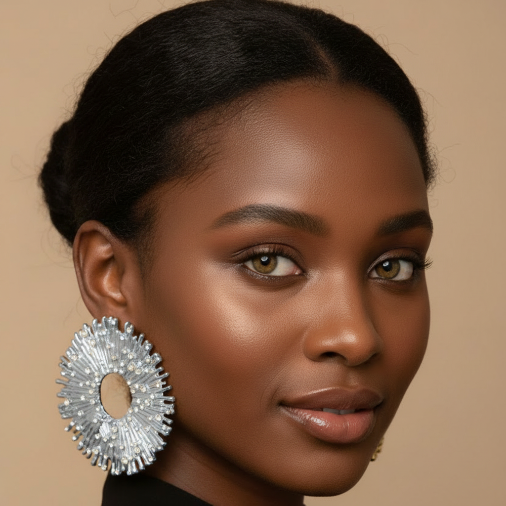 Exaggerated Women Fashion Metal Alloy Big Round Pendant Necklace Jewelry Vintage Personality Statement Accessories