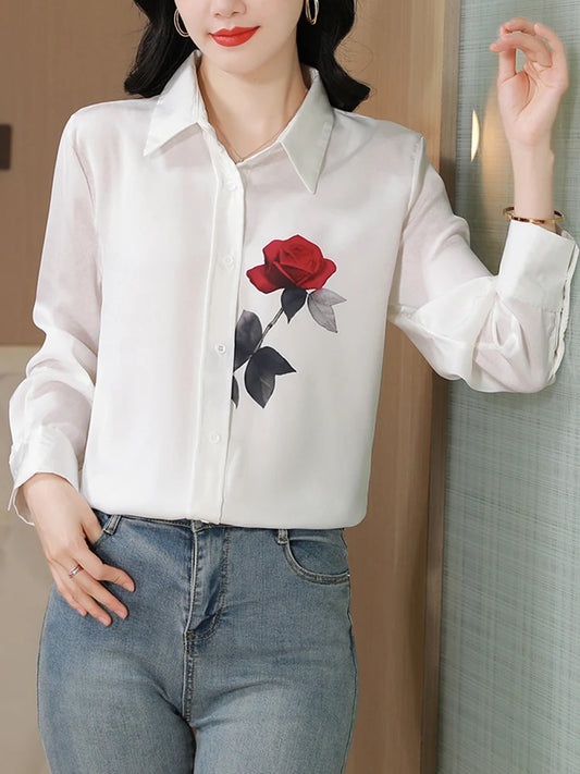 New Spring Women Blouse office ladies shirts Fashion printed tops blusa mujer