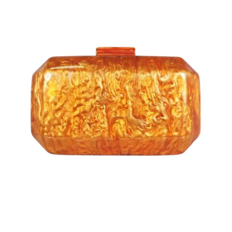 Shoulder Evening Bag Crossbody Marble Acrylic Fashion Small Square Beach Summer New Women Golden Handbag Purses Luxury Designer
