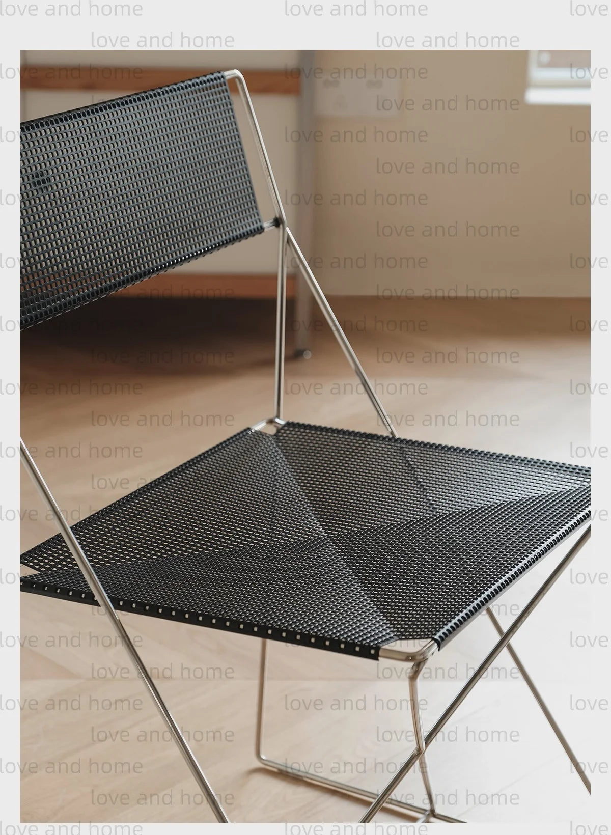 Nordic Stackable Dining Chair Chromed Stainless Steel Steelwire Wire Mesh Panel Minimalism Style Robust Construction Denmark