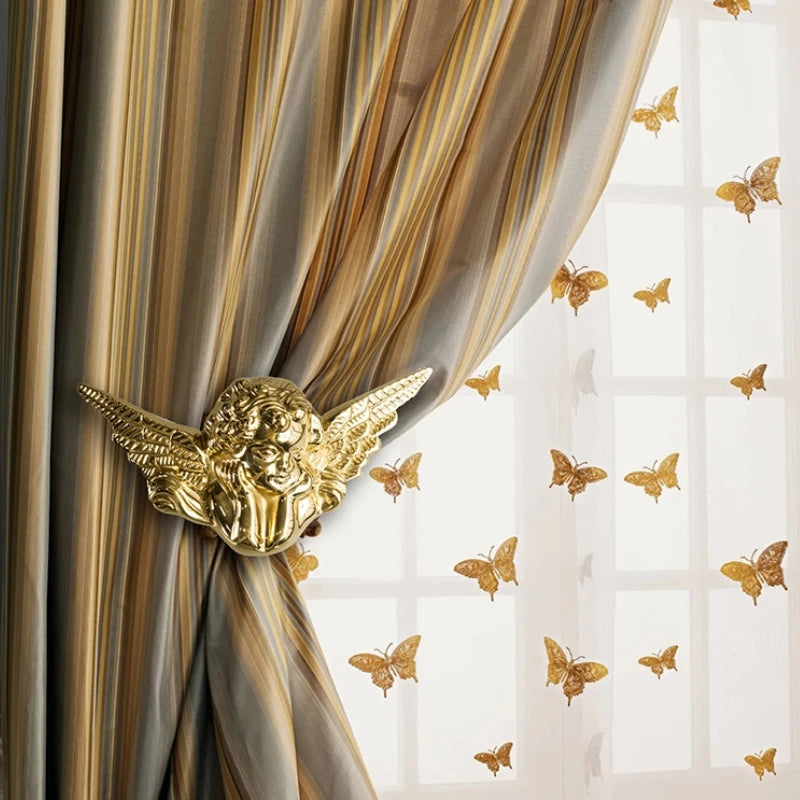 Luxury Brass Curtain Hook Retro Gold Wall Mounted Hanger for Bedroom Living Room Entryway Decor Elegant Hardware Accessories