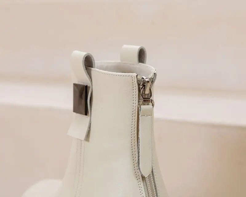 Fujin 11cm New Microfiber Leather Women High Increase Casual Ankle Boots Platform Wedge Pumps Heels White Shoes Winter Shoes
