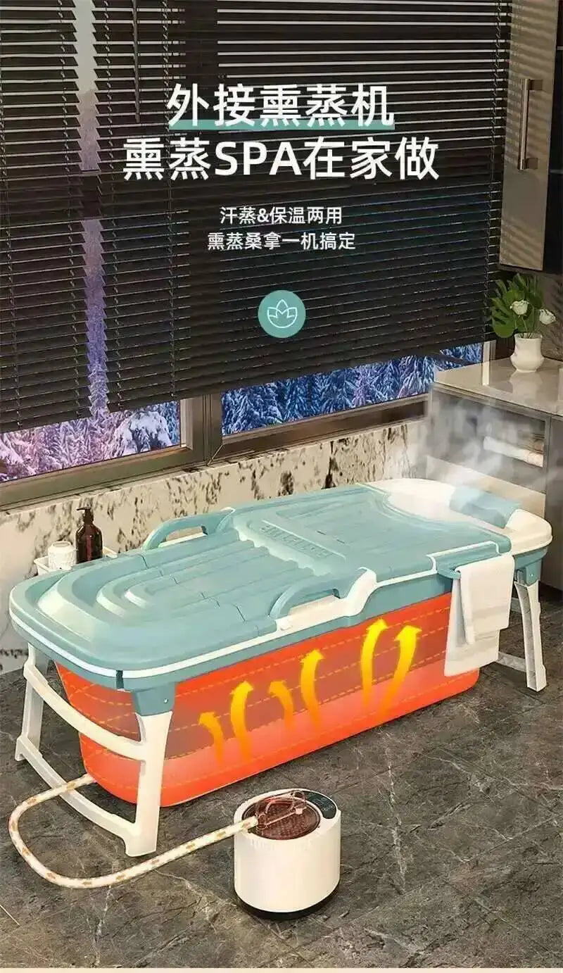 Tub Bathtubs Adult Folding bathtub Household Foaming hot Simple Adult Bathing Tub Full Body Sweat Portable Steam Bathing Basin