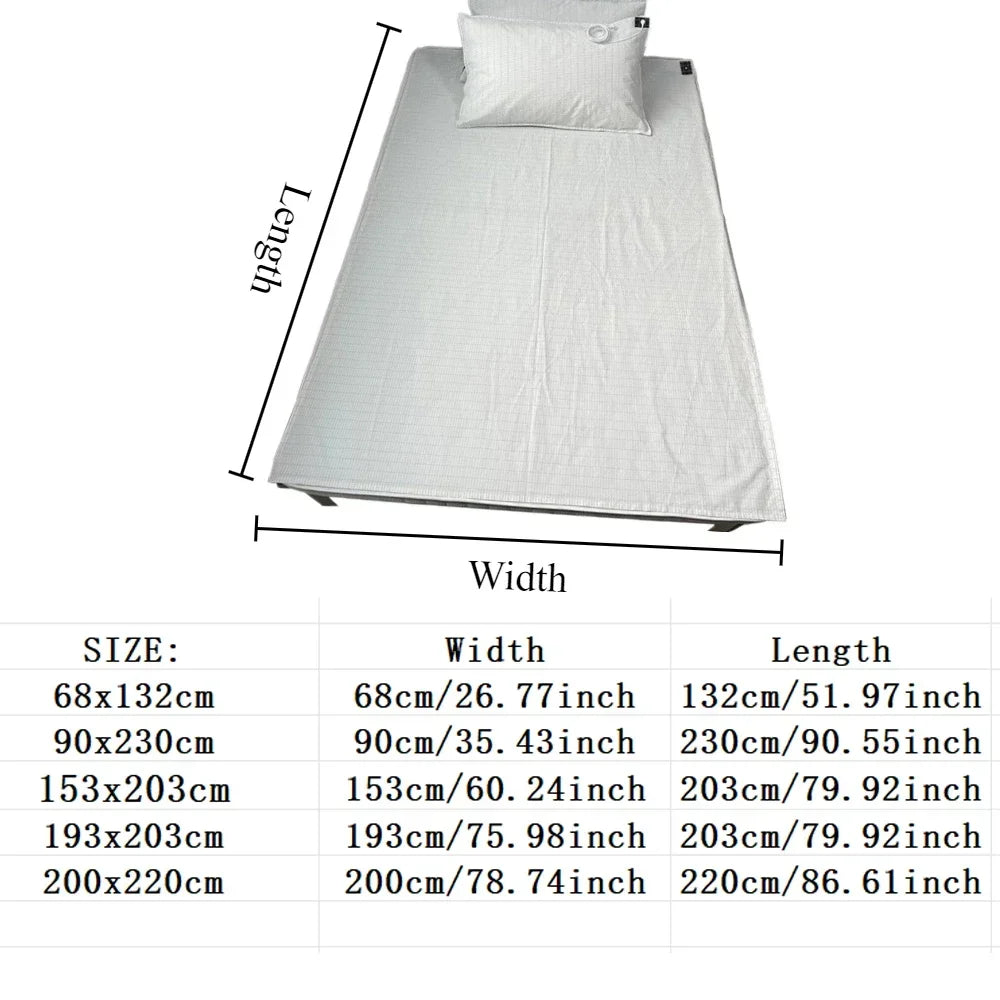 Soft and Conductive Grounding Bed Sheet AU/UK/EU/US Plug Antistatic Fiber Flat Bedsheet for Better Sleep Natural Health