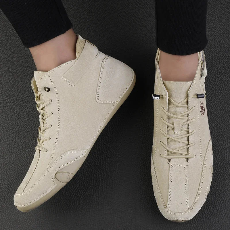 Men's Genuine Leather Shoes Ankle Boots 2024 Men Sneakers Outdoor Light Lace-Up Casual Shoes Fashion Loafers Winter Warm Boots