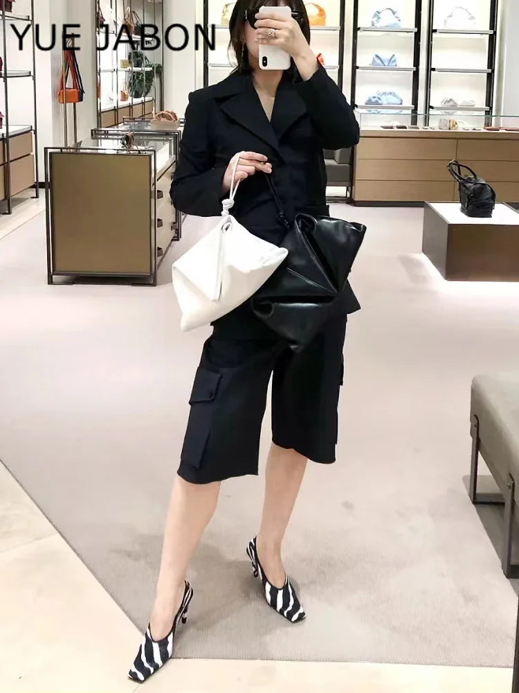 Black Square Head Early Spring New Lady Pumps Zebra-Print Soft Leather Pleated Elastic Witch High Heel Deep Mouth Granny Shoes