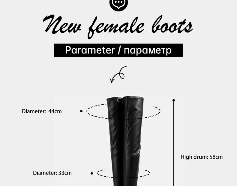Ods Luxury Brand Black High Boots Women Heels Over the Knee Boot Sexy Zipper Nightclub Ladies Long Latex Shoes Big Size4143 4546