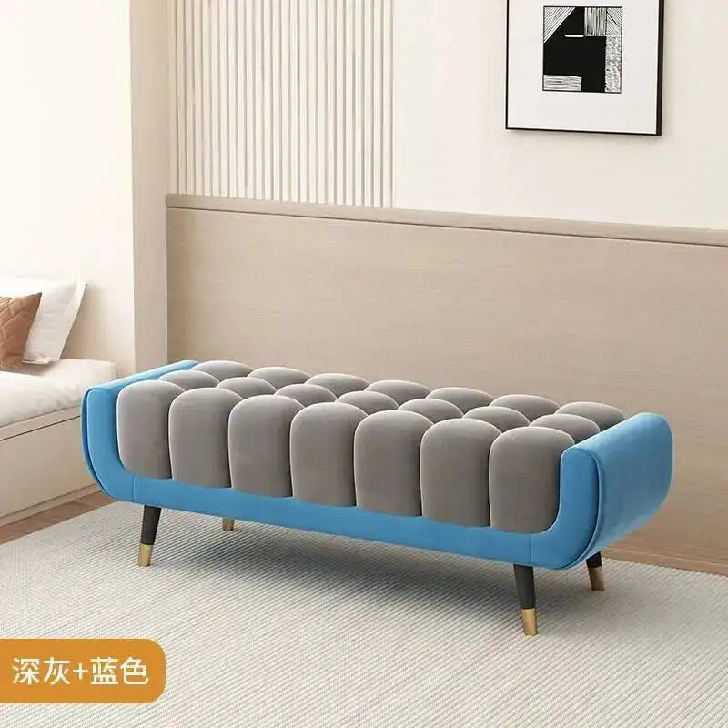 Living Legs  Luxury Entryway Tapered Velvet Bedroom Tufted Bench for Bench Room Upholstered Plump Cushion