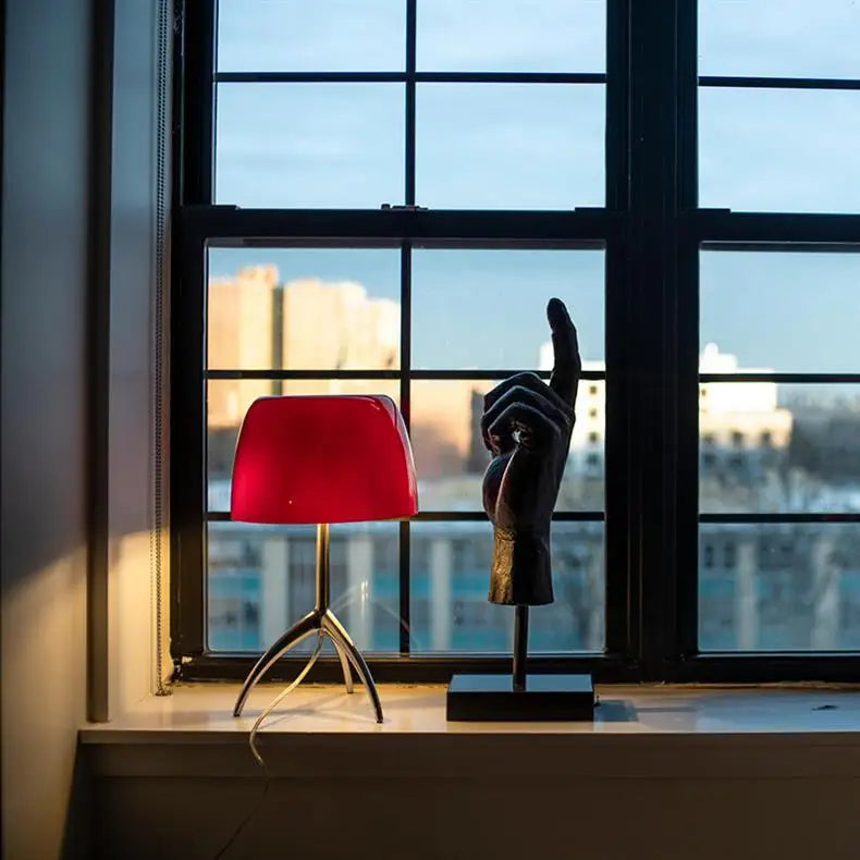 Italian Designer Glass Shade Table Lamp Tripod Desk Light for Bedroom