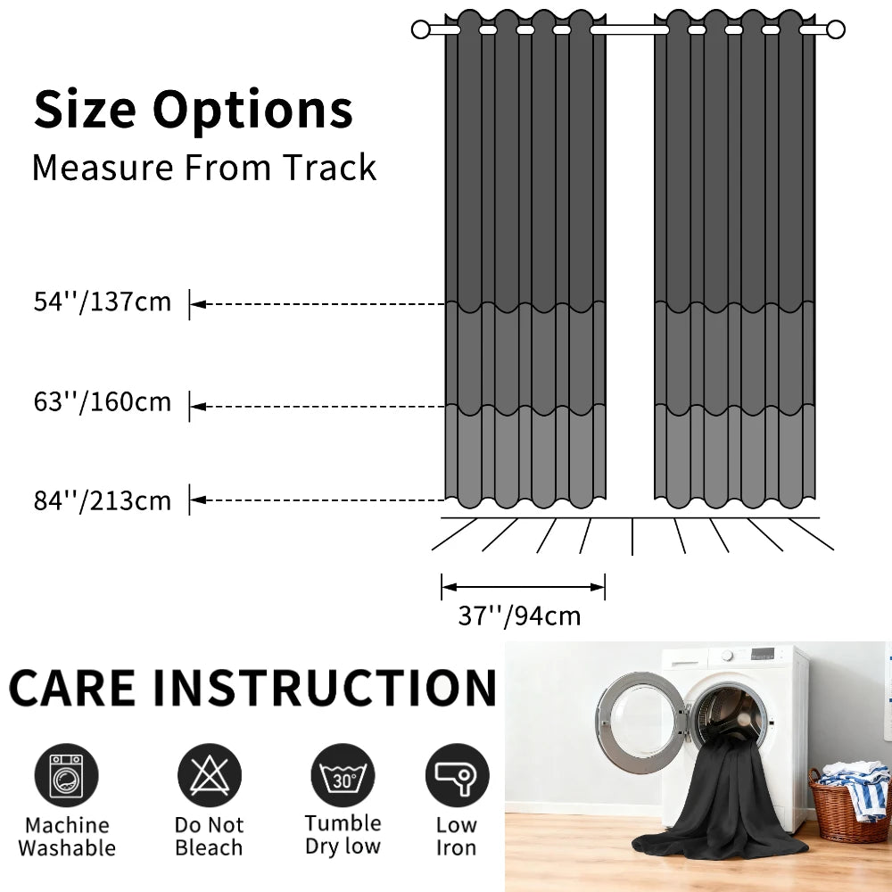 Blackout Curtains Eyelet 100% Light Blocking Thermal Insulated Curtains for Bedroom Living Room Darkening Drapes Door Curtains