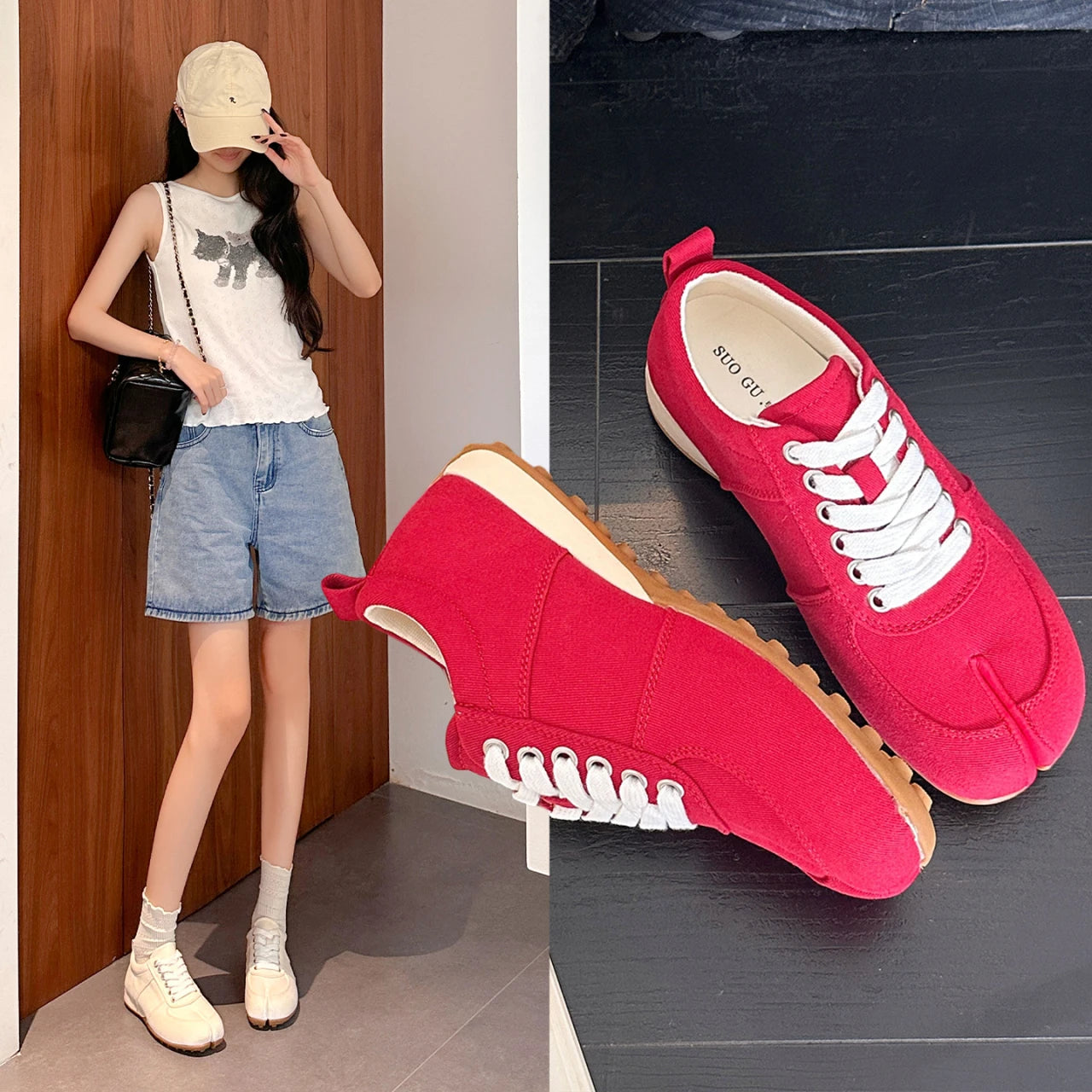German Training Shoes Women's 2026 Summer Lace Up Forrest Gump Shoes Women's Split Toe Breathable Sports Shoes