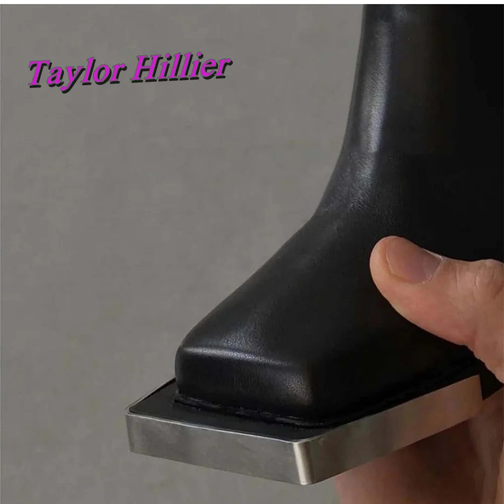 Black Strange Style Ankle Boots Patchwork Square Toe High Heels Cool Girls 2025 Solid Luxury Autumn Winter Women Fashion Shoes