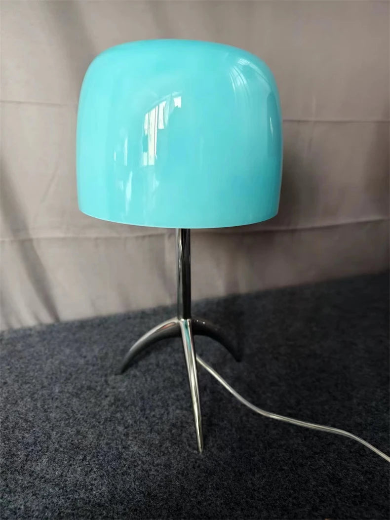 Italian Designer Glass Shade Table Lamp Tripod Desk Light for Bedroom