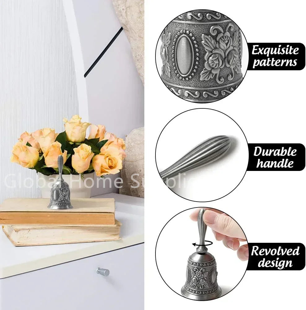 Brass Bronze Handicraft Bell Metal Call Bells Alarm Hand Held Service Call Bell Desktop Bell Tea Dinner Bell Bronze Christams Bell