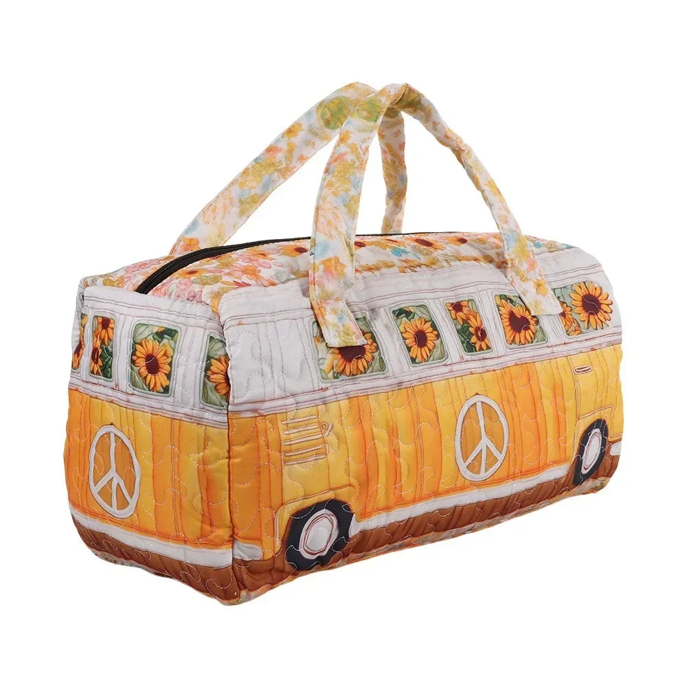 Adjustable Strap Quilted Duffle Bag 3D Quilting Craft Tote Bags Short-distance Handbag Large Capacity Travel Duffel Bag