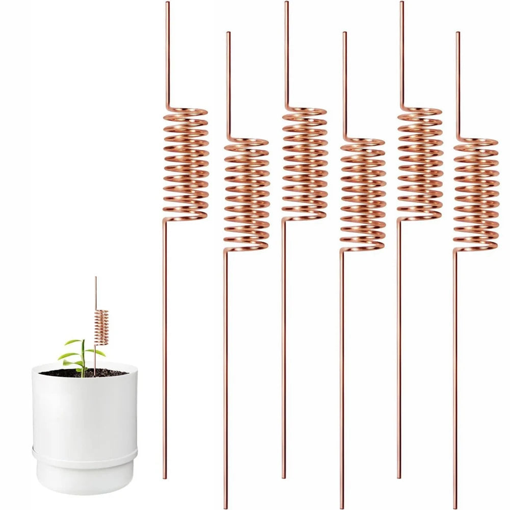 6Pcs Electroculture Plant Stakes Kit Garden Coppers Coils Antennas For Growing Plant Vegetables For Fruits For Flower