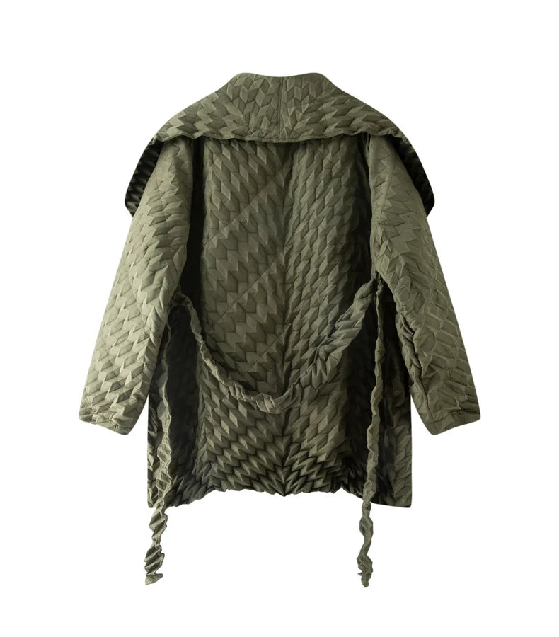 Miyake Pleated Top, Women's Solid Color Short Jacket, Handmade Pleated Versatile Loose Version, Lapel Cardigan, Autumn New Style