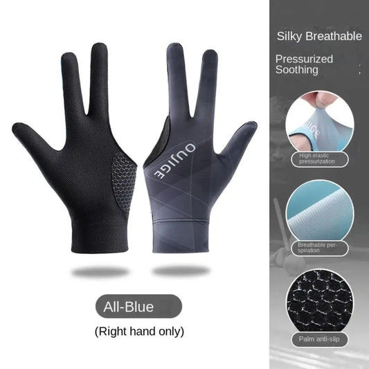 Left and Right Hand Billiards Glove Elastic Non Slip Three Fingers Glove Breathable Snooker Billiard Glove Fitness Accessories