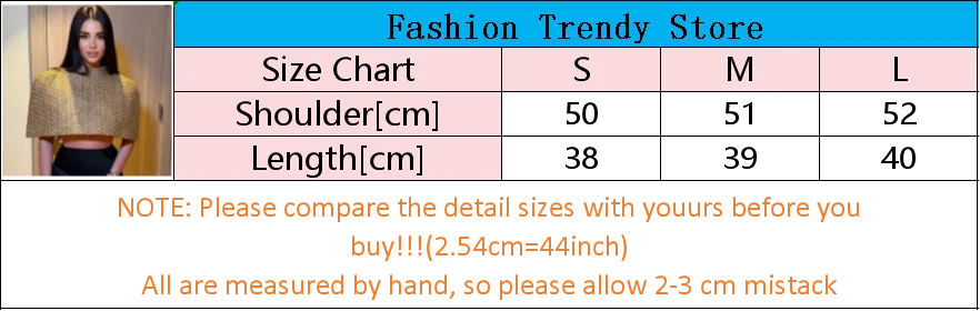 Elegant Chic Gold Sparkle Capelet Top Shiny Tweed Shoulder Wrap Turtleneck Short Cloak New Lady Evening Club Party Tops 2026