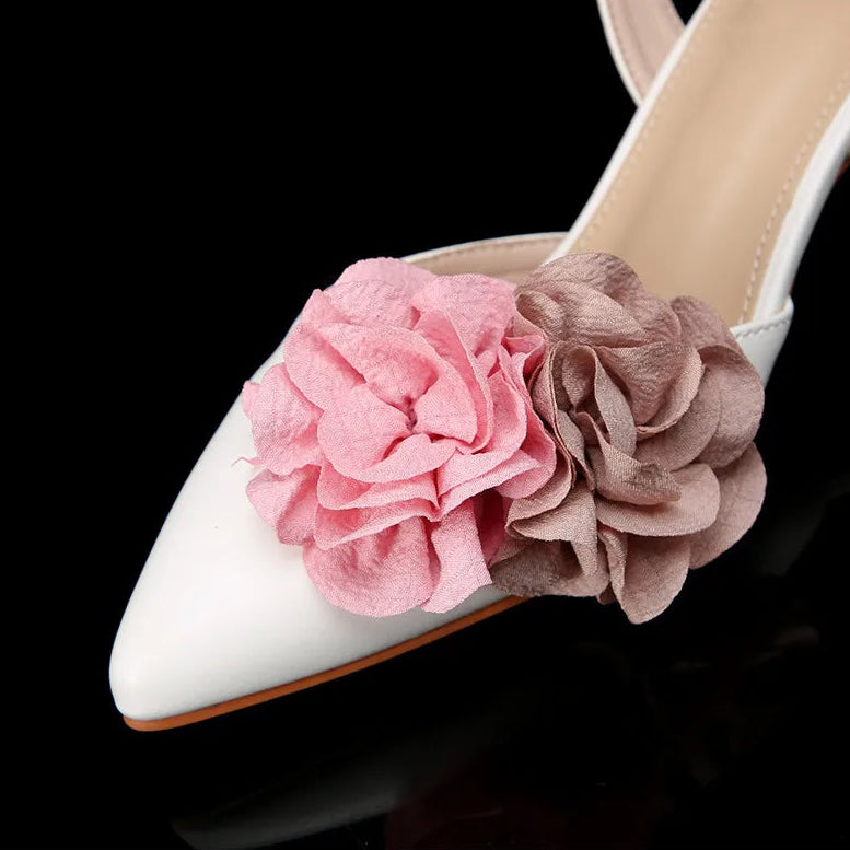 Fashion Flowers Mixed-colors Slingbacks Women Pumps Elegant Pointed toe 5cm High heels Spring Summer Gilrs Party Banquet Shoes