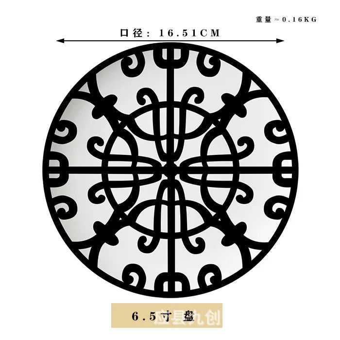 3 Color Ceramic Plate Hand-Painted Red Art Creative Round  Tableware Dinner Plates Set Charger Plates for Wedding Pasta Plate