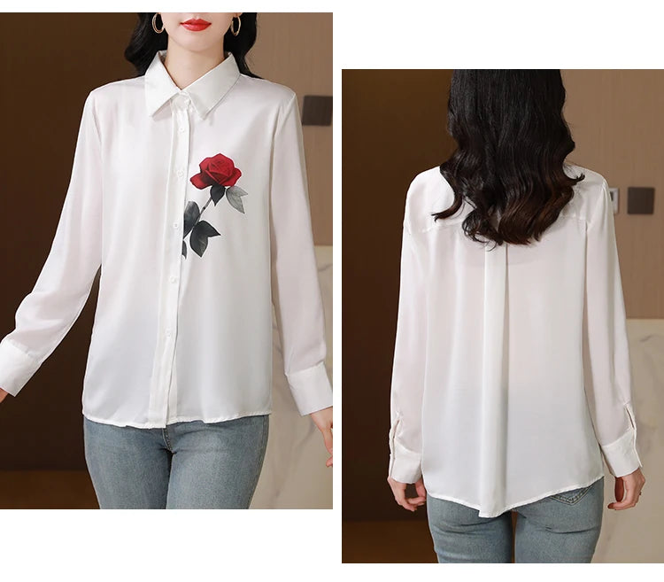 New Spring Women Blouse office ladies shirts Fashion printed tops blusa mujer