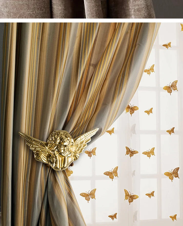Luxury Brass Curtain Hook Retro Gold Wall Mounted Hanger for Bedroom Living Room Entryway Decor Elegant Hardware Accessories