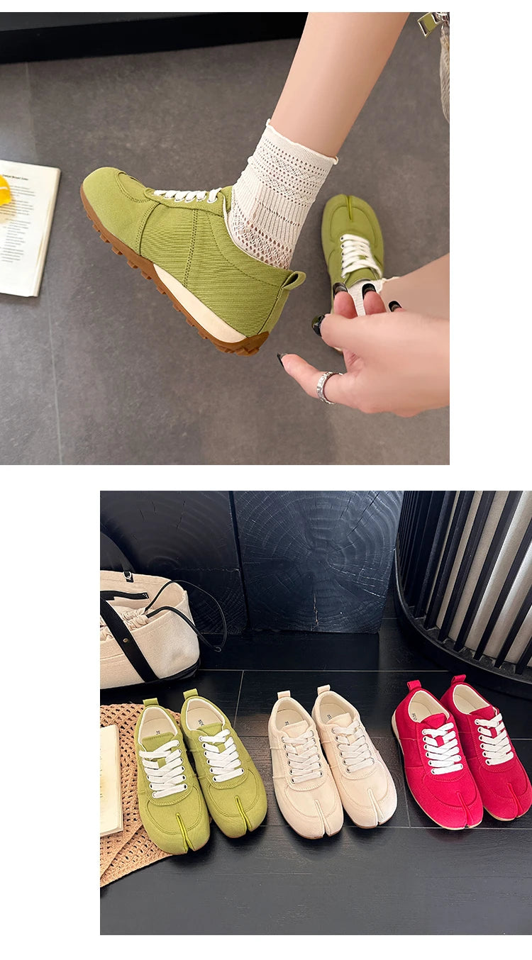 German Training Shoes Women's 2026 Summer Lace Up Forrest Gump Shoes Women's Split Toe Breathable Sports Shoes