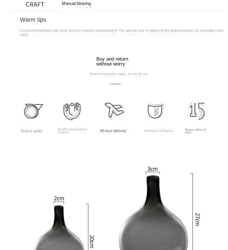Japanese Style Big Belly Clear Glass Vase Living Room Decoration Simple Ins Home Room Decoration Wedding Decoration