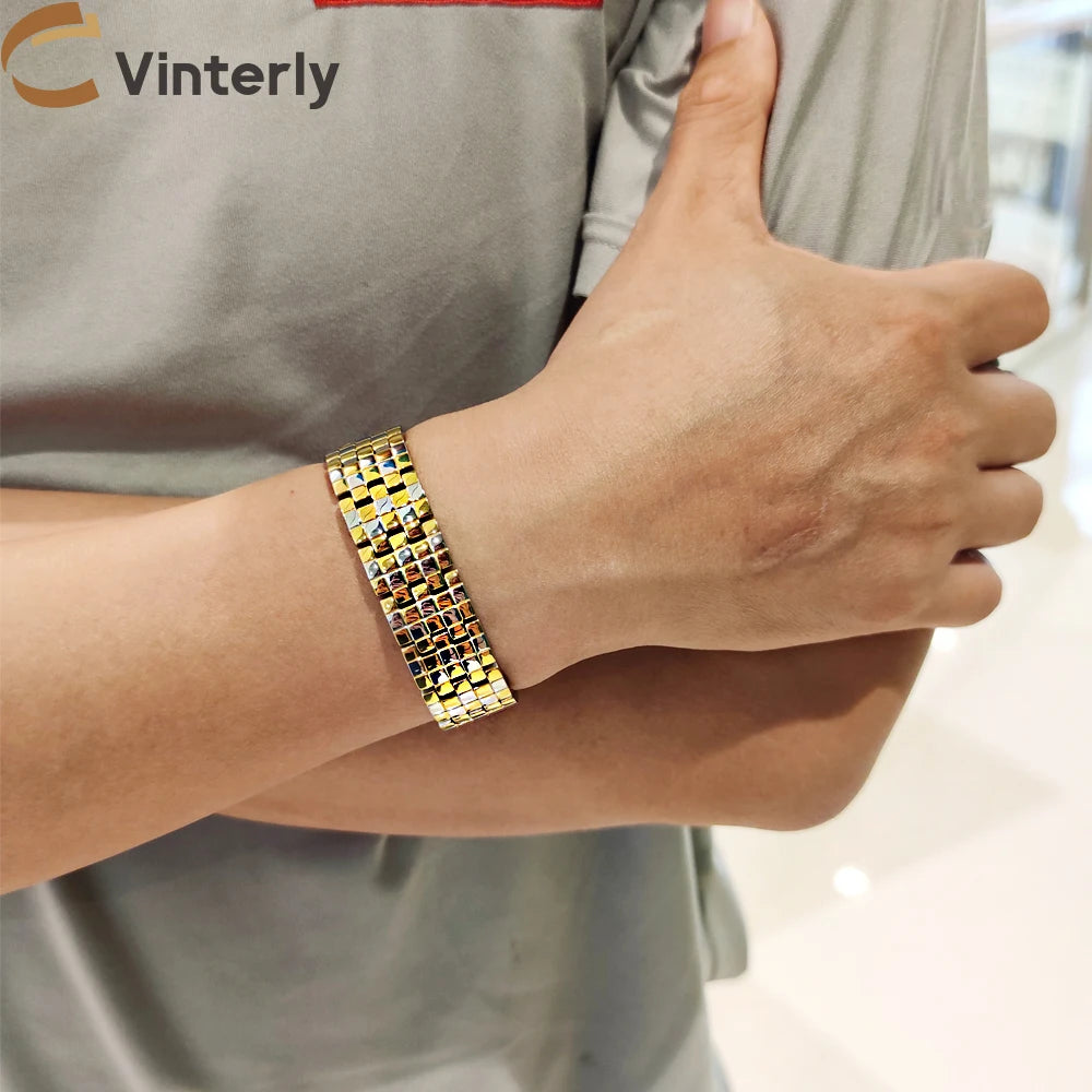 Magnetic Bracelet Male 16mm Wide Wristband Magnetic Stainless Steel Men Bracelets Hand Chain Link Health Energy Jewelry for Men