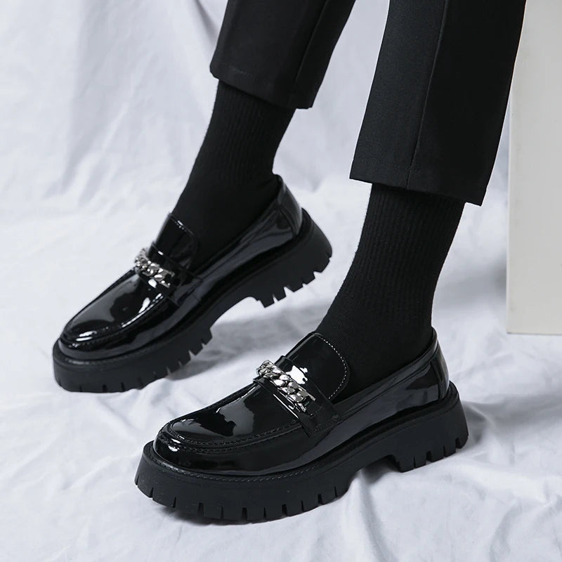Genuine Leather Shoe for Men Increase Breathabe Casual Leather Shoes Trend Green British Big Head Shoes Men Casual Leather Shoes