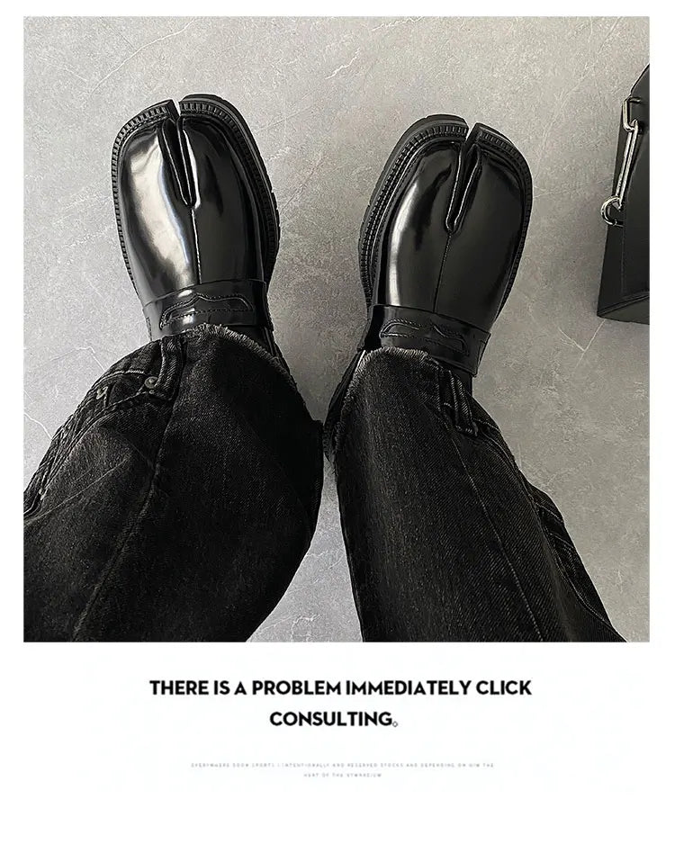 2026 New arrival Split Toe Shoes Tabi Shoes Loafer for Men and Women Split Toe Thick Sole Casual Genuine Leather Shoes