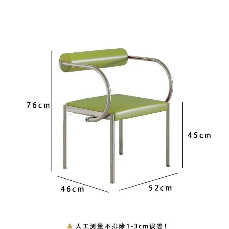 Designer Dining Chair Vintage Style Stainless Steel Study Bedroom Makeup Chair Dresser Furniture