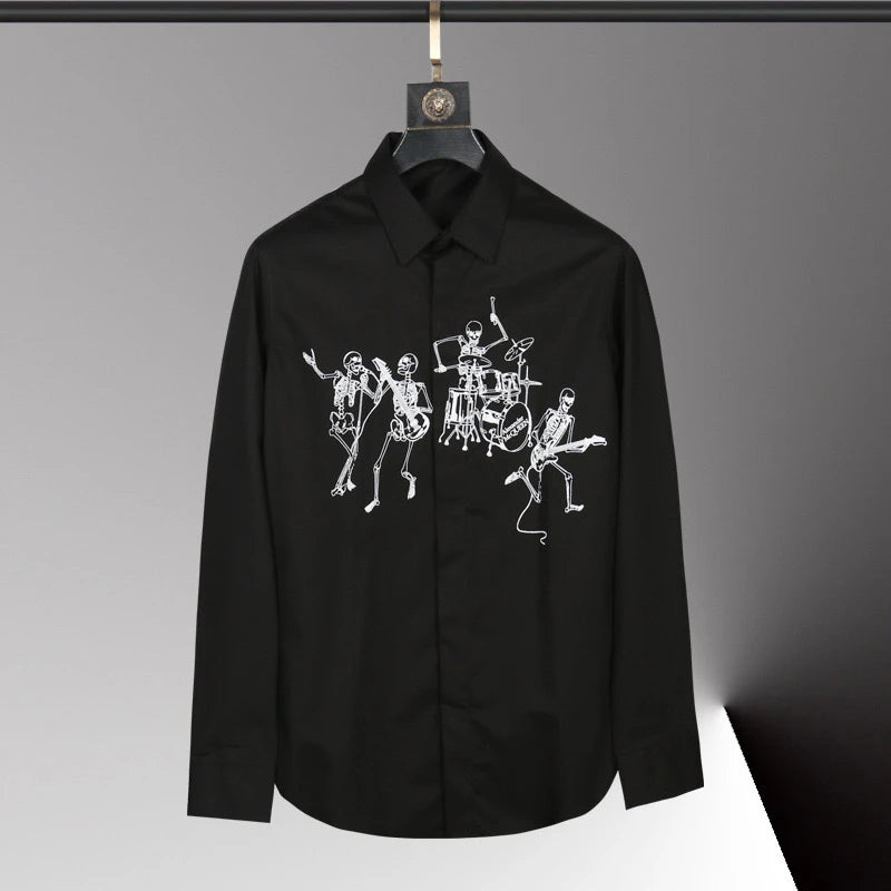 High-end men's shirt 3D printed pattern men's shirt long sleeve lapel fashion casual top Hawaiian shirt vacation large size 6xl
