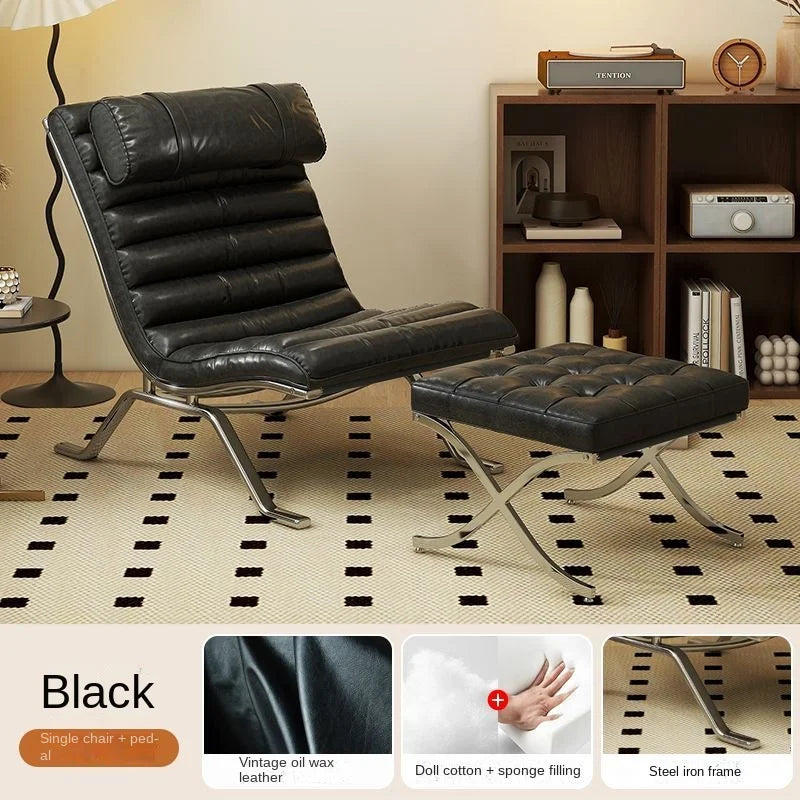 MOMO Sofa Chair Minimalist Light Luxury Senior Sense Of Living Room Antique Style Designer Sofa Chair Lazy Leisure Lounge Chair