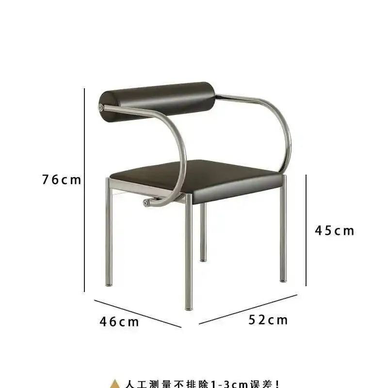 Designer Dining Chair Vintage Style Stainless Steel Study Bedroom Makeup Chair Dresser Furniture