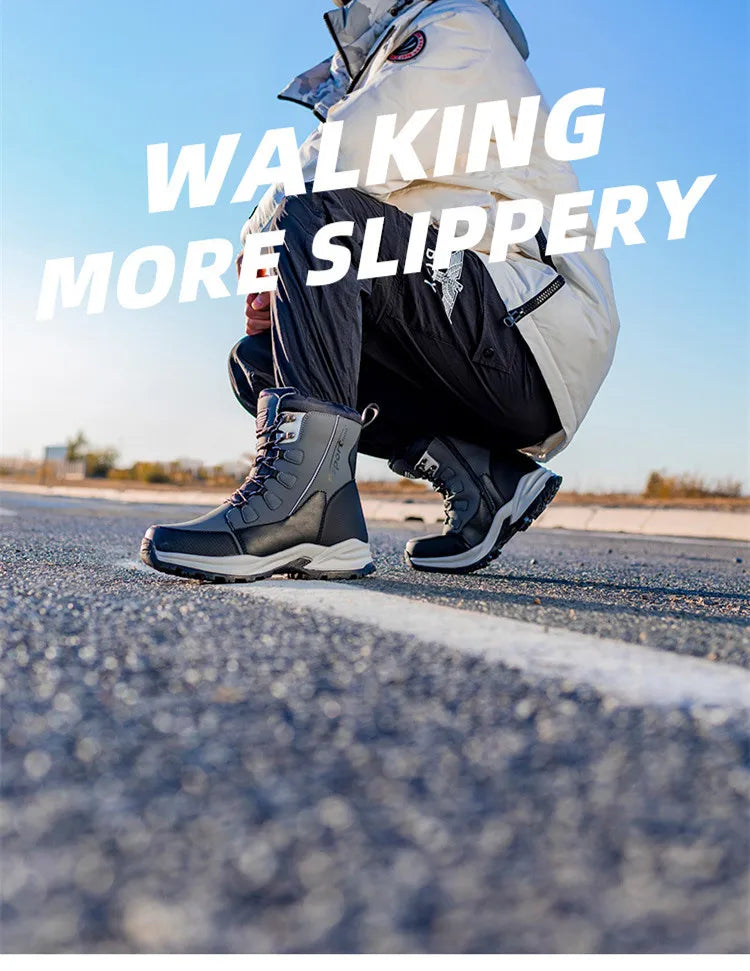 2026 New arrival Winter Men Snow Boots Warm Plush Men's Boots Waterproof High-top Ankle Boots Non-slip Men's Hiking Sneakers