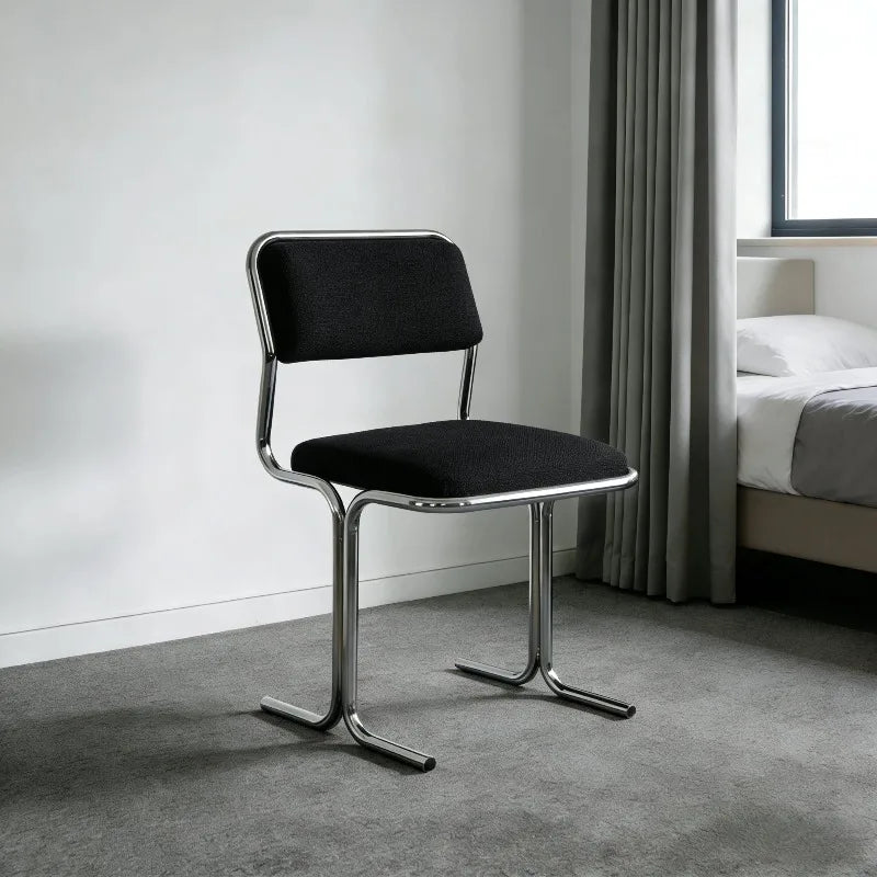 Bauhaus Style Dining Chair Modern Stainless Steel Counter Stool Retro Designer Living Room Chair Creative Kitchen Island Seats