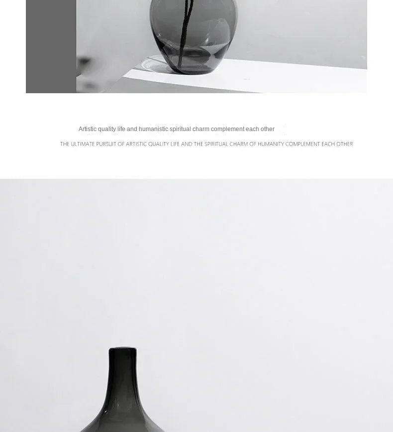 Japanese Style Big Belly Clear Glass Vase Living Room Decoration Simple Ins Home Room Decoration Wedding Decoration