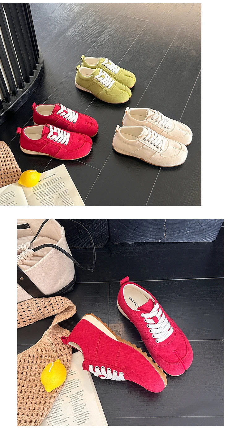 German Training Shoes Women's 2026 Summer Lace Up Forrest Gump Shoes Women's Split Toe Breathable Sports Shoes